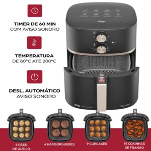 Fritadeira Elétrica Mega Prosdócimo Air Fryer 2 em 1 1700W Wap — Eletroportáteis