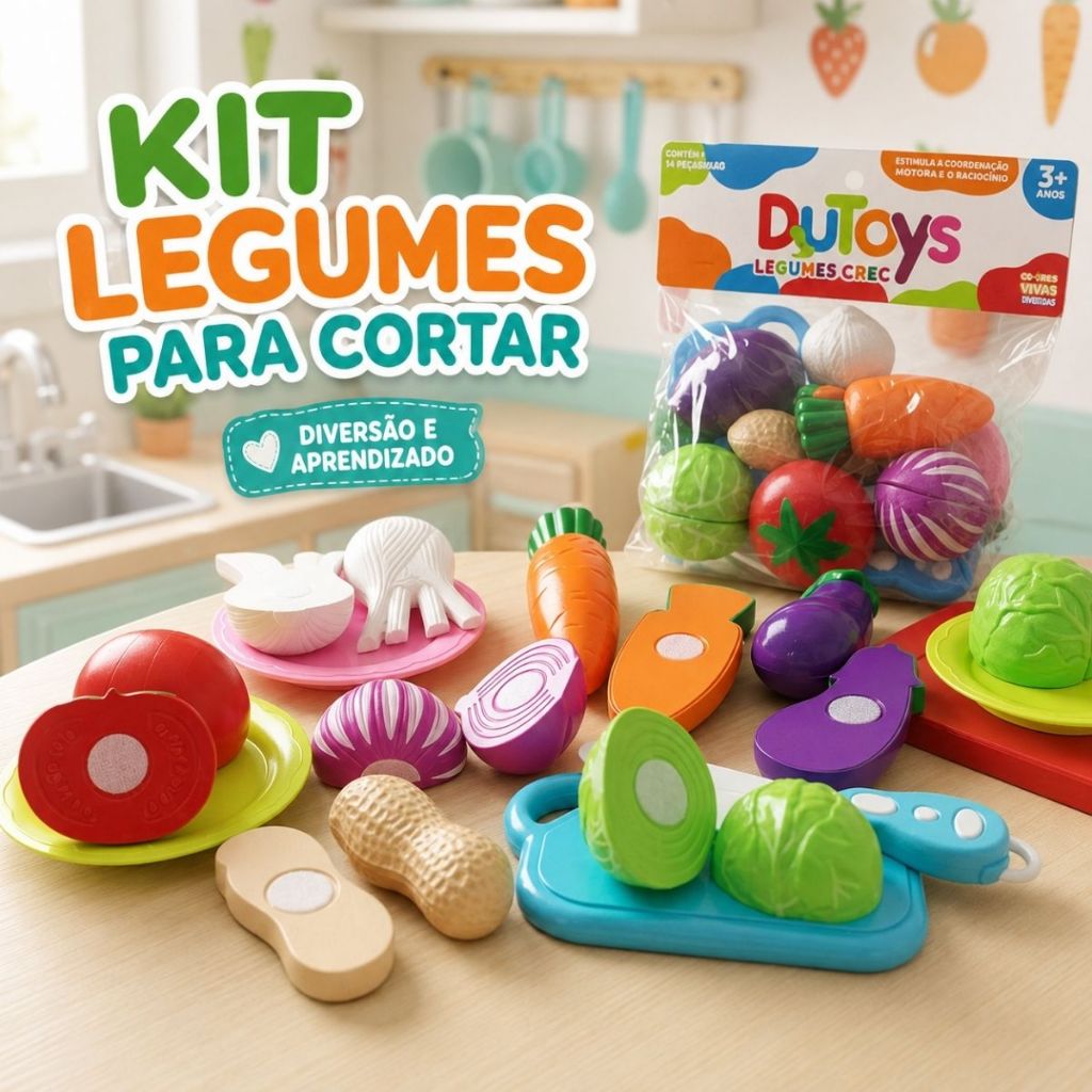Frutas Legumes Crec Brinquedo Com Velcro Cozinha Frutas Brincando De