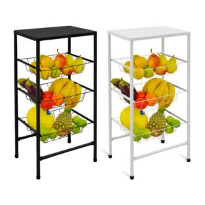Fruteira Armário De Chão Em Metal 3 Divisórias Suporte Para