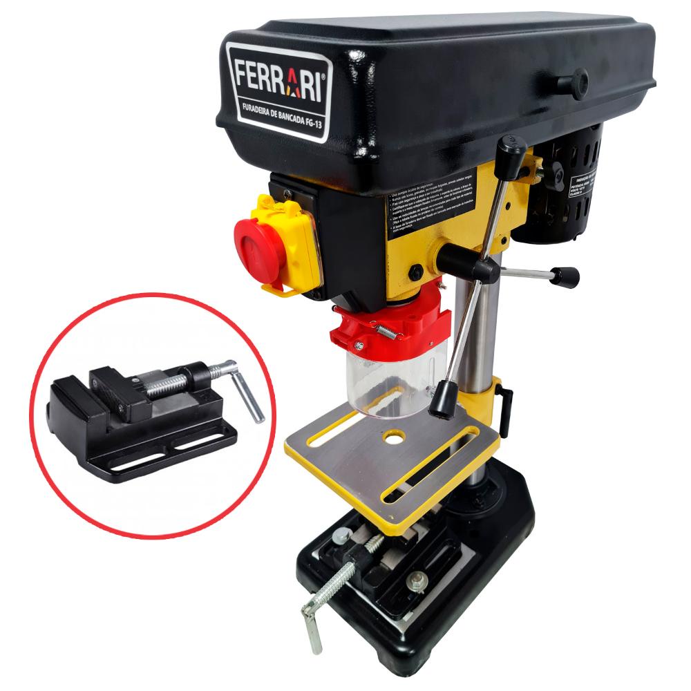 Furadeira de Bancada 1 2 Pol 1 2 CV com Morsa FG13CM Ferrari