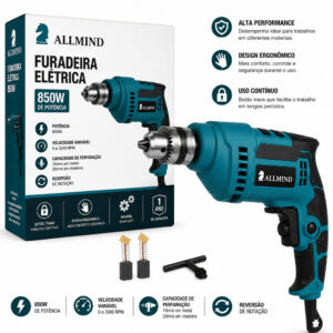 Furadeira De Impacto Auto Reservo 850w Furadeira 10mm Elétrica
