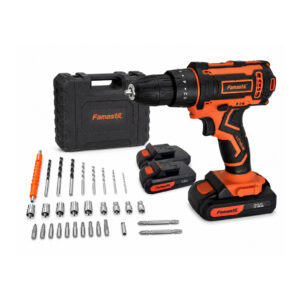 Furadeira Parafusadeira a Bateria Impacto 21V Kit 35 Peças Famastil