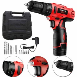 Furadeira Parafusadeira de impacto 3 8″ a bateria 12V com maleta e