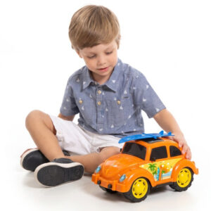 Fusca Carrinho Brinquedo Fuca Surf Infantil 33cm Capô Abre Fecha