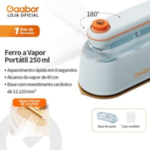 Gaabor 1200W Ferro de Passar Seco e Úmido Vertical Horizontal Roupa — Eletroportáteis