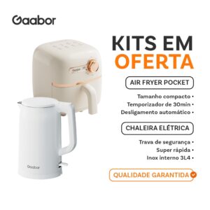 Gaabor 1,4L Air Fryer AF20M Chaleira elétrica 1,7L EK20M Regulação