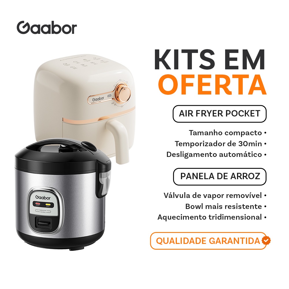 Gaabor 1,4L Air Fryer AF20M Panela de Arroz 1L RC20M Antiaderente
