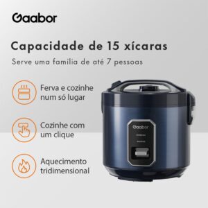 Gaabor 700W Panela de Arroz Azul Marinus com Capacidade para 6