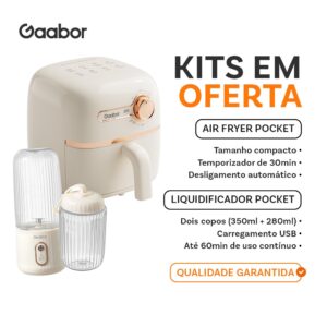 Gaabor Air Fryer 1,4L AF20M+ Espremedor de Frutas Portátil USB 350ml