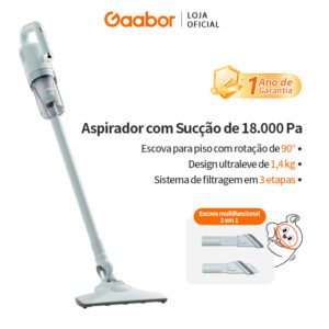 Gaabor Aspirador de Pó 2 em 1 com Fio 4.5m Sucção Forte 18000Pa