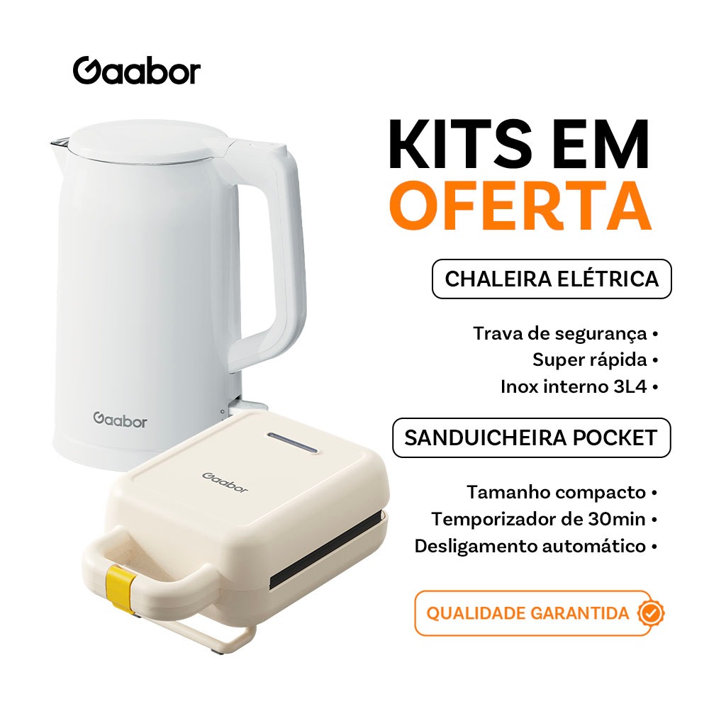 Gaabor Chaleira elétrica 1,7L EK20M Sanduicheira Elétrica SM60M