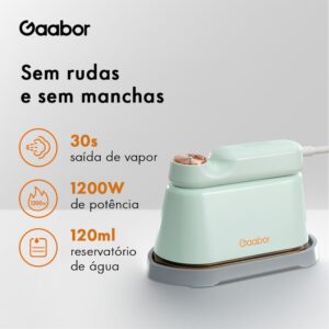 Gaabor Ferro de Passar a Vapor Portátil 1200W em Aço Inoxidável