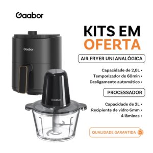 Gaabor Fritadeira 2,8L Air Fryer 360° Timer 60min 200°C Pequenos