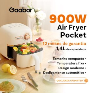 Gaabor Fritadeira Air Fryer 1,4 Litros Timer Forma de Silicone
