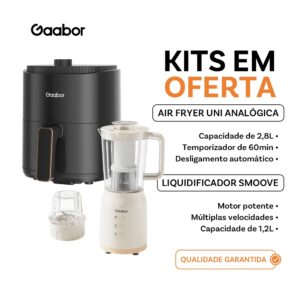 Gaabor Fritadeira Air Fryer 2,8L 800W 360° Ar Quente Eletrodomésticos
