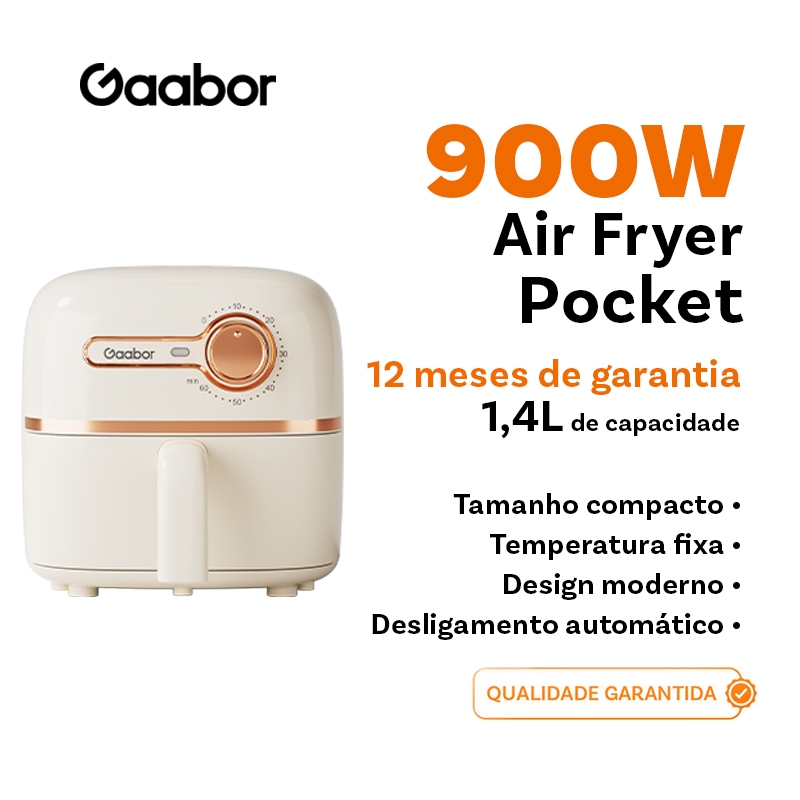 Gaabor Fritadeira Eletrica 220V 1,4L 900W Air Fryer Timer Regulavel