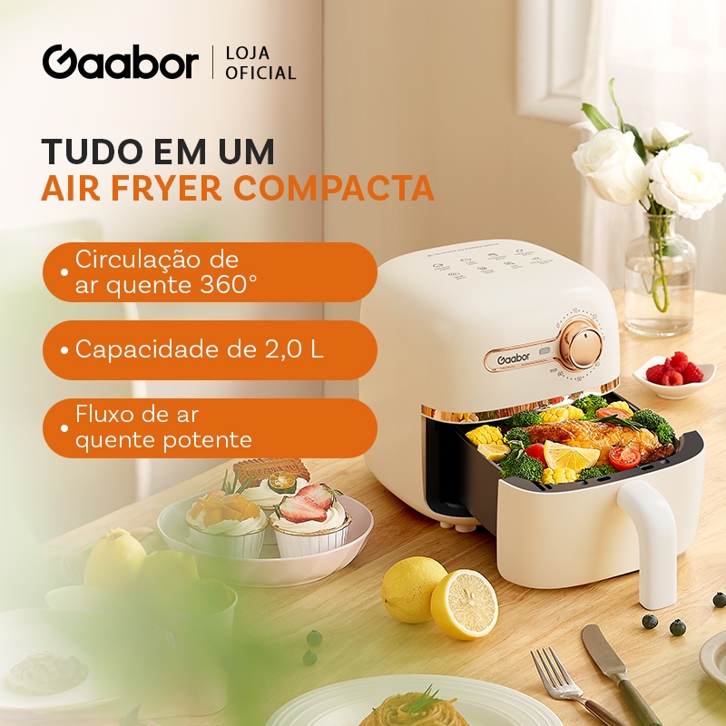 Gaabor Fritadeira Eletrica 220V Timer Regulavel 1,4L 900W Air Fryer — Cozinha e Utensílios