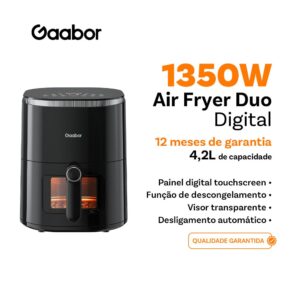 Gaabor Fritadeira Elétrica 4,2L Queimador Duplo Touch Visor