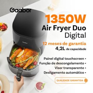 Gaabor Fritadeira Elétrica 4,2L Revestimento Antiaderente Queimador