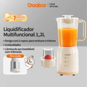 Gaabor Liquidificador Processador 3 Vasos Antiaderente Fácil Limpeza