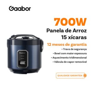 Gaabor Panela de Arroz 2,2L 6 Xícaras 700W Azul Marinus multi cooker
