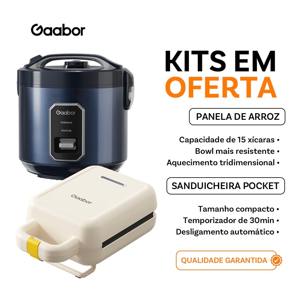 Gaabor Panela de Arroz Azul RC50M Sanduicheira Elétrica SM60M