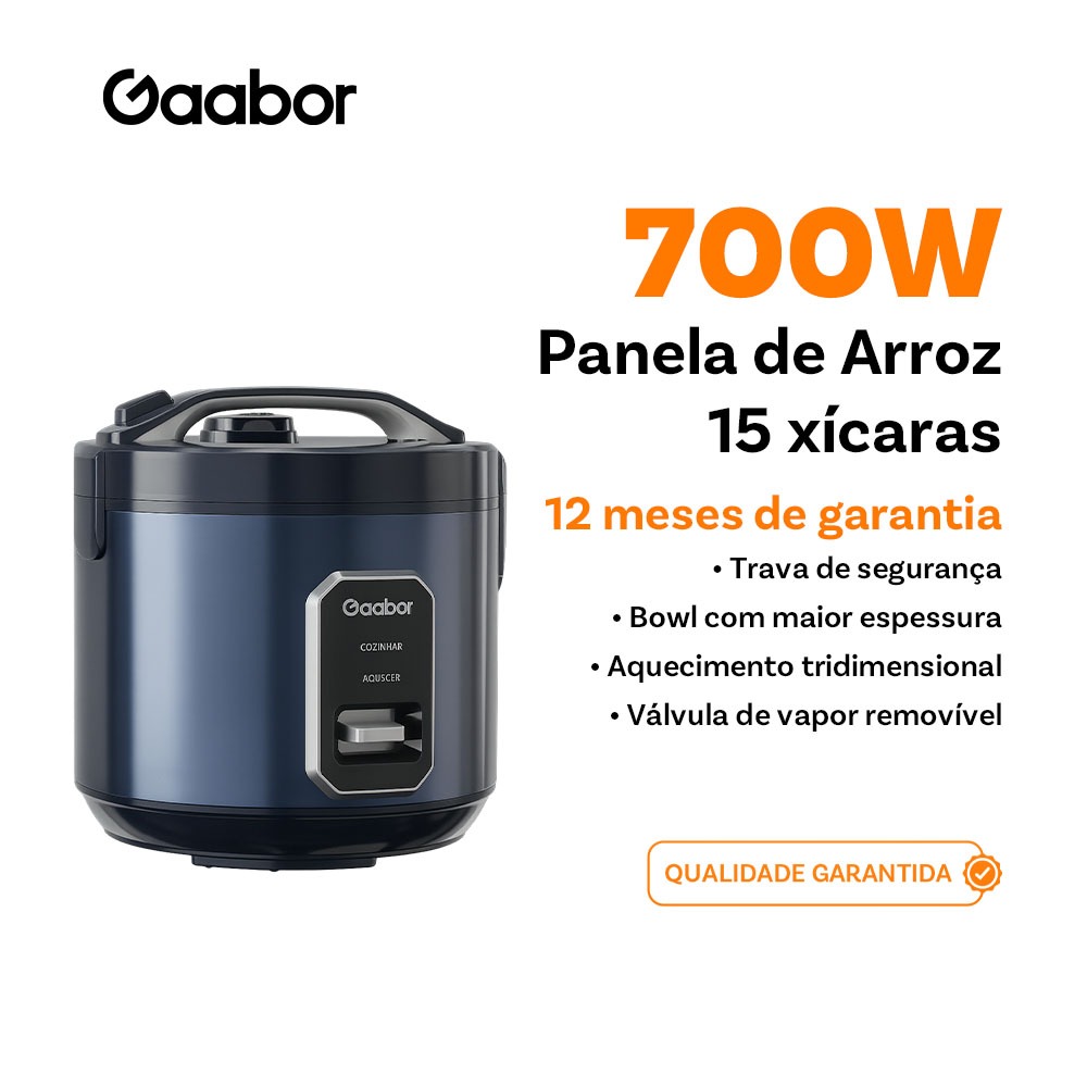 Gaabor Panela de Arroz Eletrica 220V 2,2L Para Familia Azul Marinus