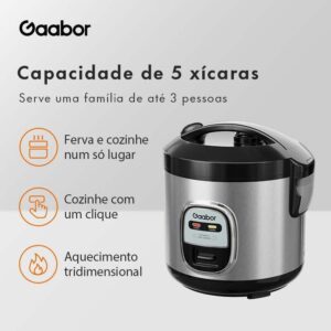 Gaabor Panela Elétrica de Arroz 1L de Capacidade 5 xícaras