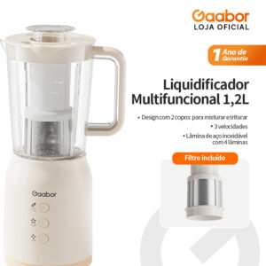 Gaabor Processador 3 em 1 Suco Carne Grão 400W Bivolt 3 Copos Inox
