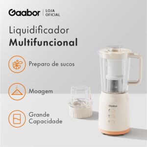Gaabor Processador Alimentos 3 em 1 3 Vasos 3 Lâminas Bivolt 400W Inox