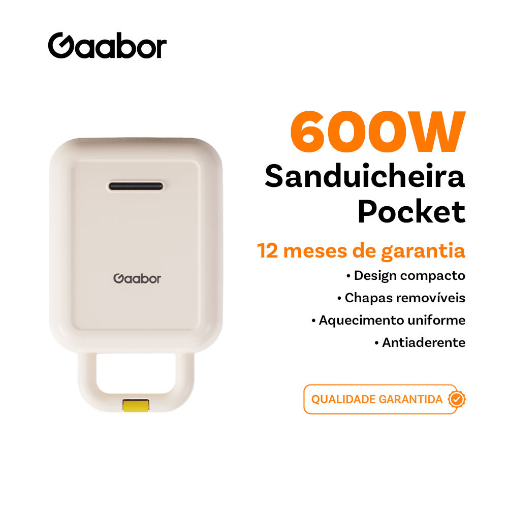 Gaabor Sanduicheira 127V 220V Dupla Face Rapida Preta Compacta Para