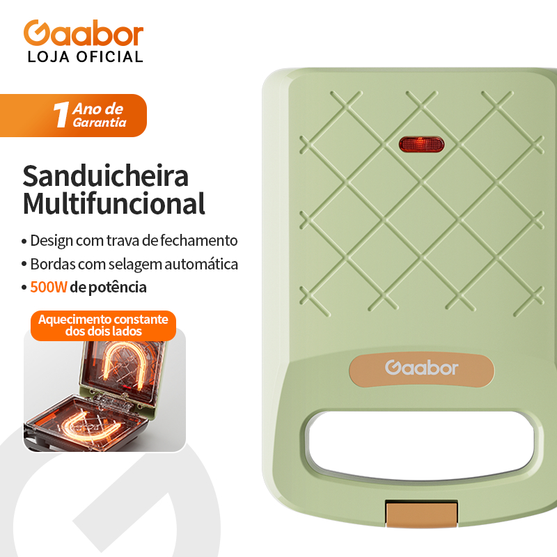 Gaabor Sanduicheira Automática Dupla Face Teflon 2 Min Pronta Entrega