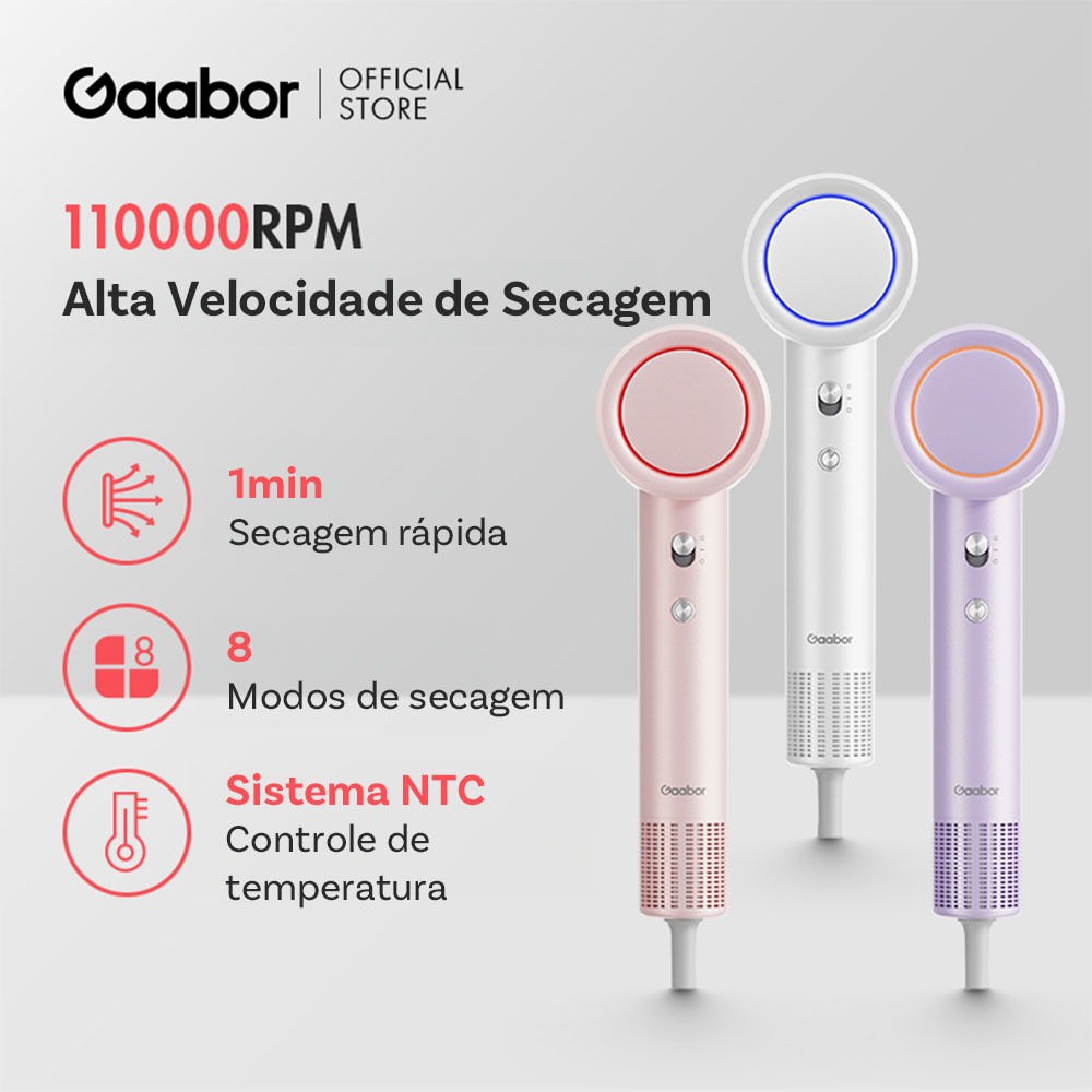 Gaabor Secador de Cabelo Íon Negativo Cuidado com o Cabelo Vento — Eletroportáteis