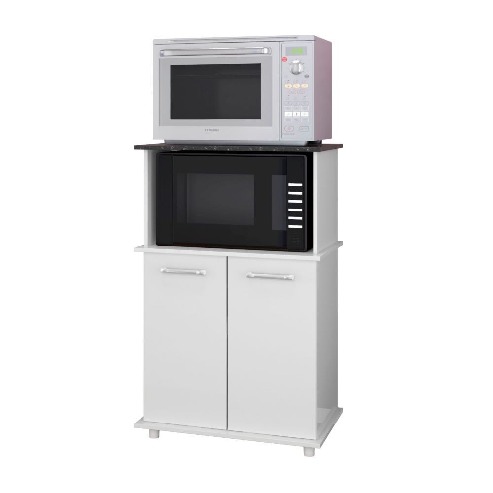 Gabinete Armário Balcão Micro-ondas e Forno 2 Portas Branco Isis — Eletroportáteis