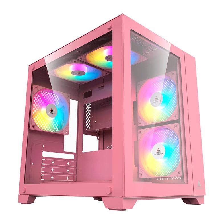 Gabinete Gamer Acegeek Aquarium M345, Mid-Tower, Lateral de Vidro