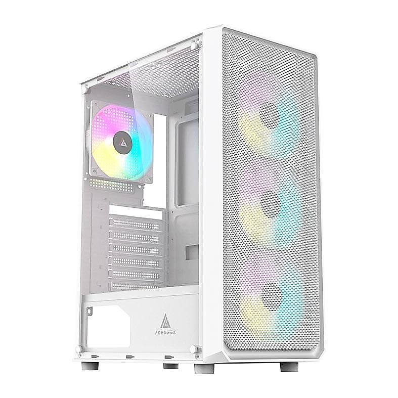 Gabinete Gamer Acegeek Diamond Rainbow Lateral DE Vidro 4 Fans