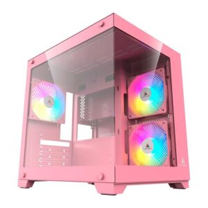 Gabinete Gamer Acegeek Gimli, Rainbow, Mid-Tower, Lateral de Vidro