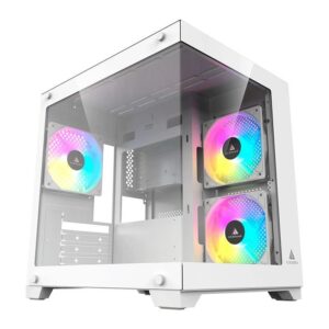 Gabinete Gamer Acegeek Gimli, Rainbow, Mid-Tower, Lateral de Vidro