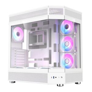 Gabinete Gamer Acegeek Icecube, Mid-Tower, Lateral de Vidro, Branco
