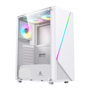 Gabinete Gamer Acegeek Lumix, Mid-Tower, Lateral de Vidro, Branco