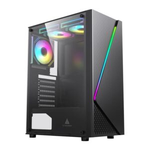 Gabinete Gamer Acegeek Lumix, Mid-Tower, Lateral de Vidro, Preto
