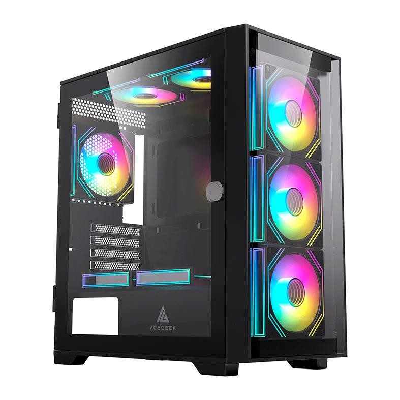 Gabinete Gamer Acegeek Odyssey Mini, Mid-Tower, Lateral de Vidro — Informática