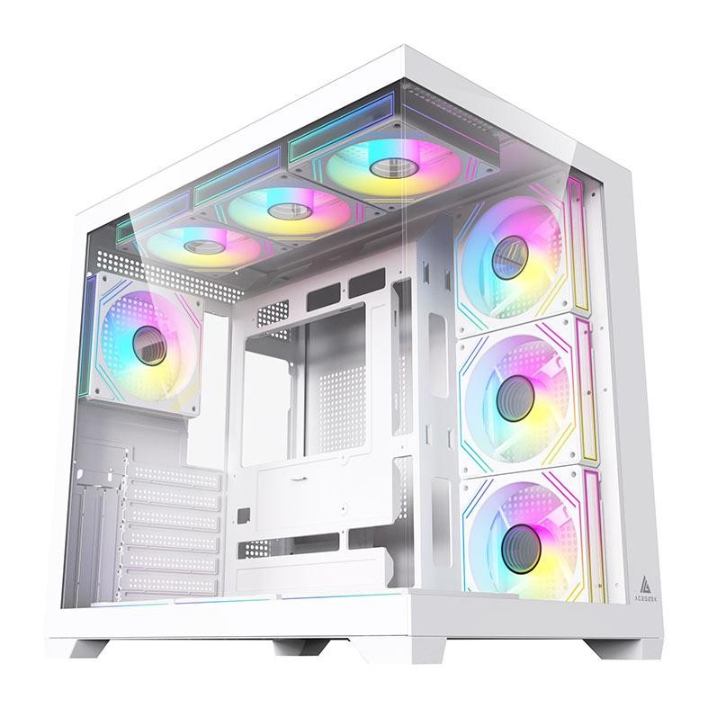 Gabinete Gamer Acegeek Omniview, Mid-Tower, Lateral de Vidro, Branco