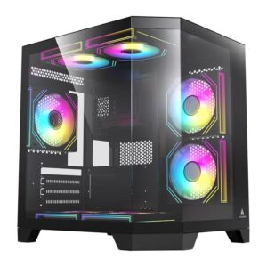 Gabinete Gamer Acegeek Vista, Mid-Tower, Lateral de Vidro, Preto