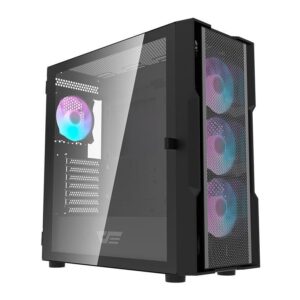Gabinete Gamer Aigo Darkflash Mesh Lateral DE Vidro Com 4 Fans Preto