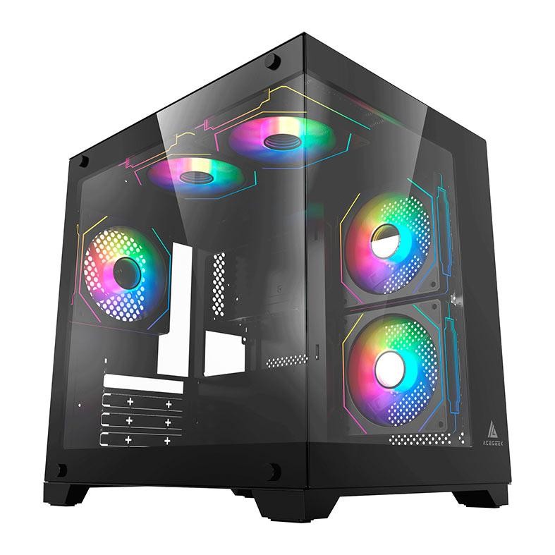 Gabinete Gamer Aquário Acegeek Vacancy L375, Mid-Tower, Lateral de