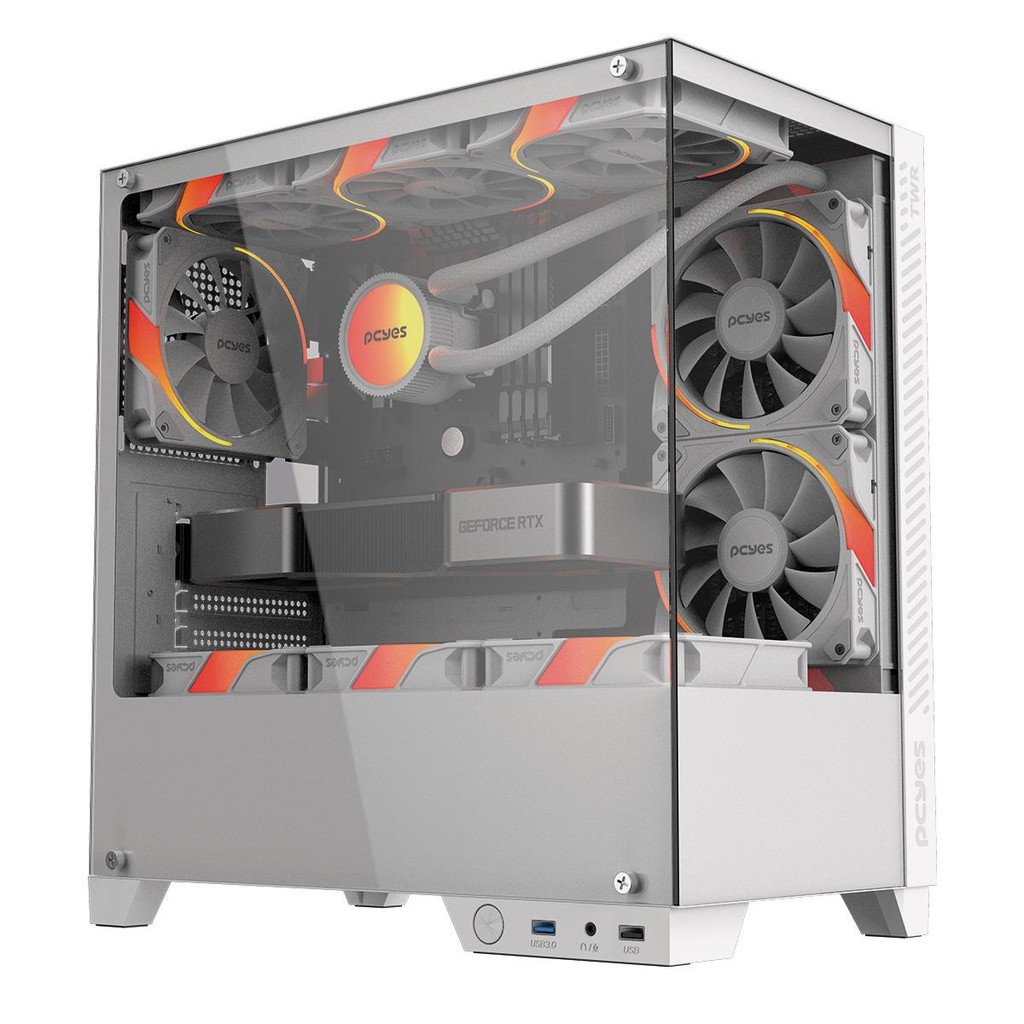 Gabinete Gamer Aquário Branco com Vidro Forcefield Twr White Ghost — Informática