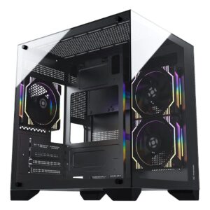Gabinete Gamer Aquário Fortrek Clarity Vidro Temperado Micro-ATX