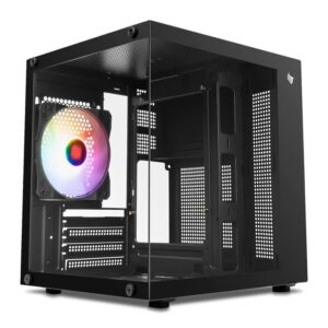 Gabinete Gamer Aquário Pichau Atom, Mini-Tower, Lateral de Vidro, Com