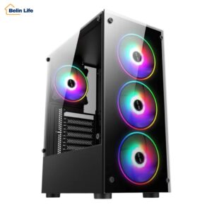 Gabinete Gamer Atx Com 4 Fans RGB Lateral Vidro Temperado Suporte Gpu